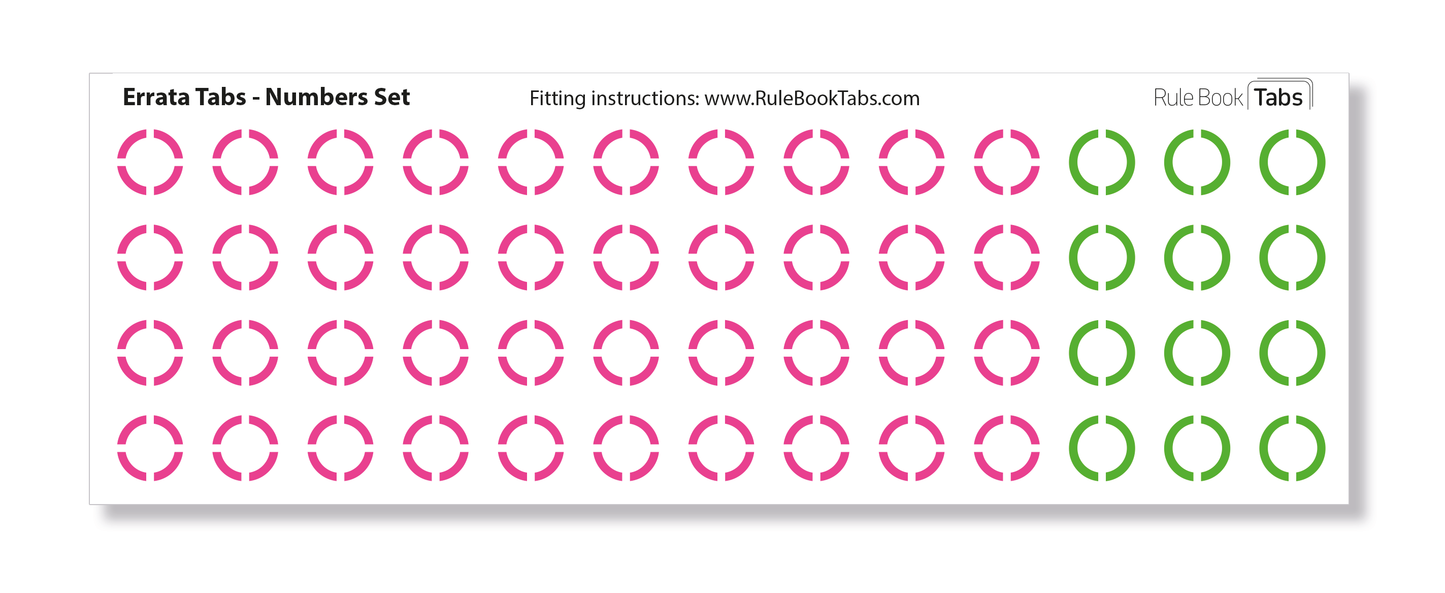 Errata Rule Book Tabs
