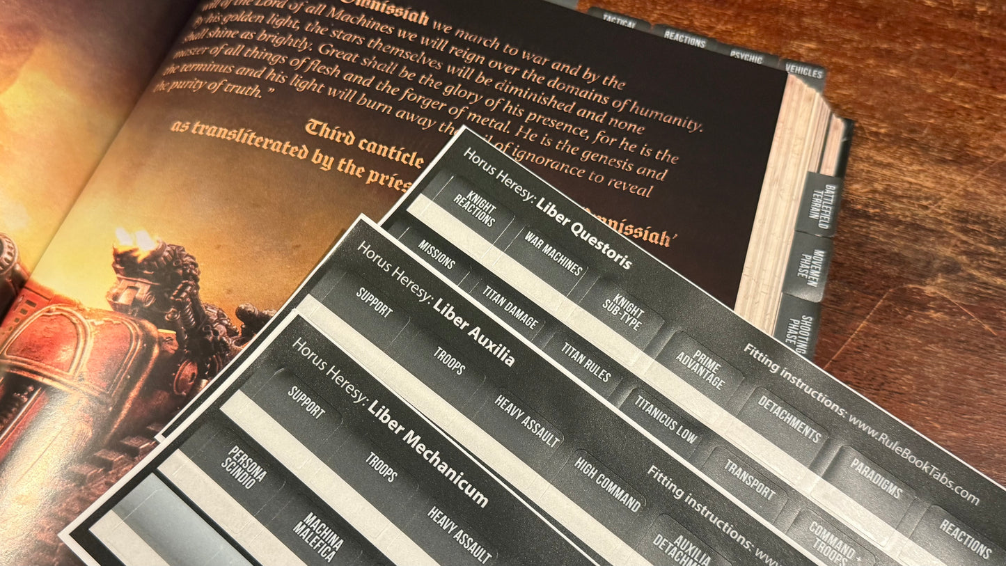 The Horus Heresy 3rd Edition Rule Book Tabs